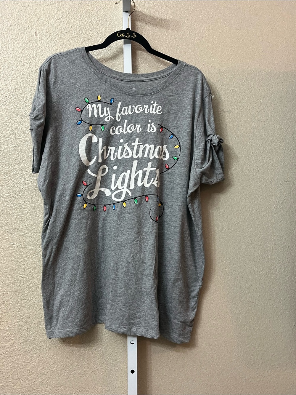 Holiday Time Women's Christmas T-Shirt in Medium Grey Heather